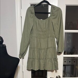 Elegant Olive Green Women's Dress